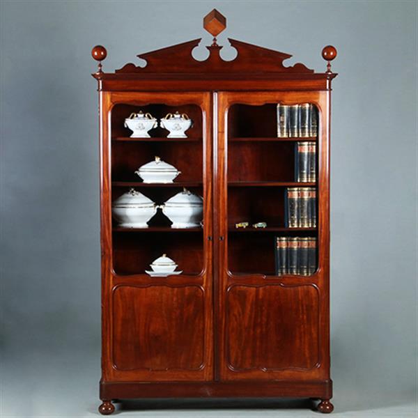 Grote foto boekenkast voor een wiskundige in massief mahonie ca 1840 hollands no.271730 antiek en kunst stoelen en banken