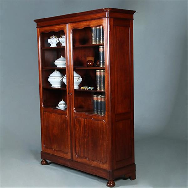Grote foto boekenkast voor een wiskundige in massief mahonie ca 1840 hollands no.271730 antiek en kunst stoelen en banken