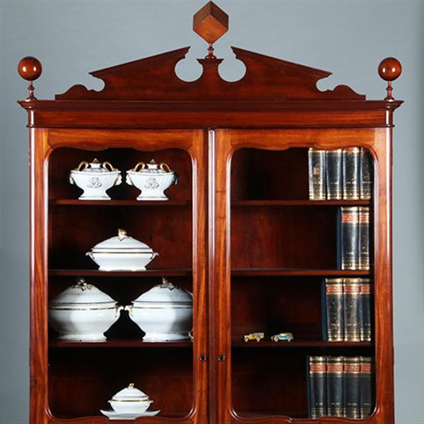 Grote foto boekenkast voor een wiskundige in massief mahonie ca 1840 hollands no.271730 antiek en kunst stoelen en banken