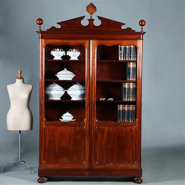 Grote foto boekenkast voor een wiskundige in massief mahonie ca 1840 hollands no.271730 antiek en kunst stoelen en banken