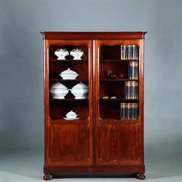 Grote foto boekenkast voor een wiskundige in massief mahonie ca 1840 hollands no.271730 antiek en kunst stoelen en banken