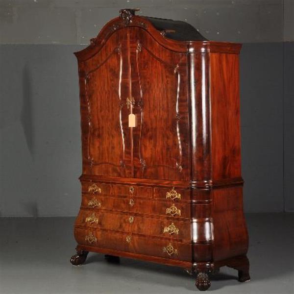 Grote foto antieke kast kabinet transition ca. 1790 met bureautje mahonie no.272710 antiek en kunst overige in antiek gebruiksvoorwerpen