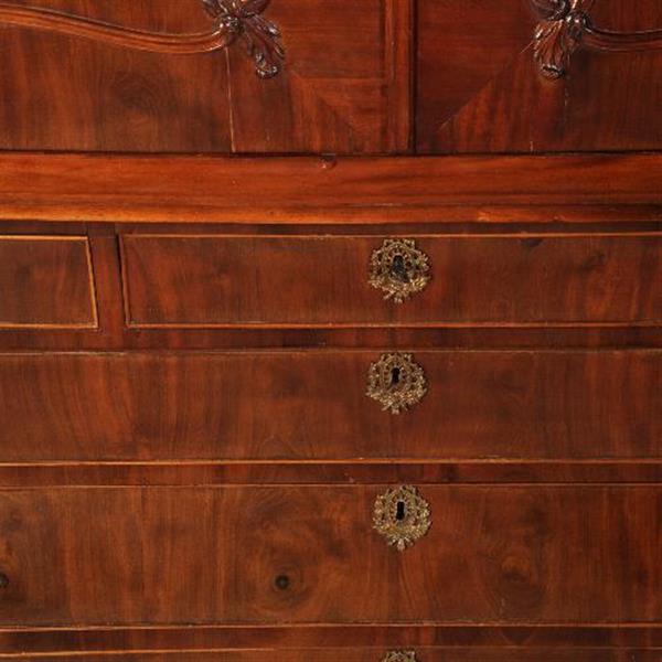 Grote foto antieke kast kabinet transition ca. 1790 met bureautje mahonie no.272710 antiek en kunst overige in antiek gebruiksvoorwerpen