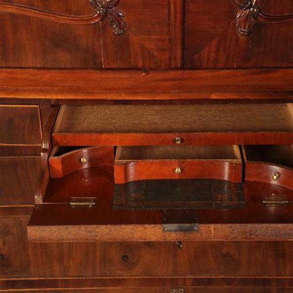 Grote foto antieke kast kabinet transition ca. 1790 met bureautje mahonie no.272710 antiek en kunst overige in antiek gebruiksvoorwerpen