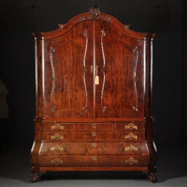 Grote foto antieke kast kabinet transition ca. 1790 met bureautje mahonie no.272710 antiek en kunst overige in antiek gebruiksvoorwerpen