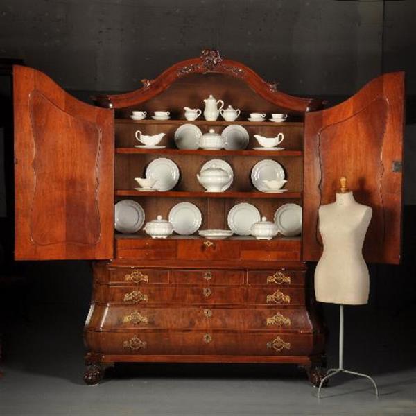 Grote foto antieke kast kabinet transition ca. 1790 met bureautje mahonie no.272710 antiek en kunst overige in antiek gebruiksvoorwerpen