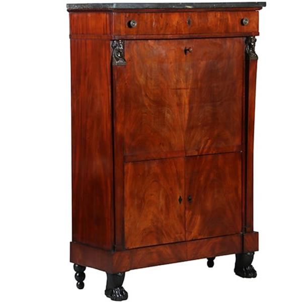 Grote foto empire secretaire abattant of klep secretaire mahonie 1825 no.701116 antiek en kunst overige in antiek gebruiksvoorwerpen