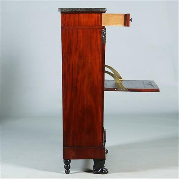 Grote foto empire secretaire abattant of klep secretaire mahonie 1825 no.701116 antiek en kunst overige in antiek gebruiksvoorwerpen
