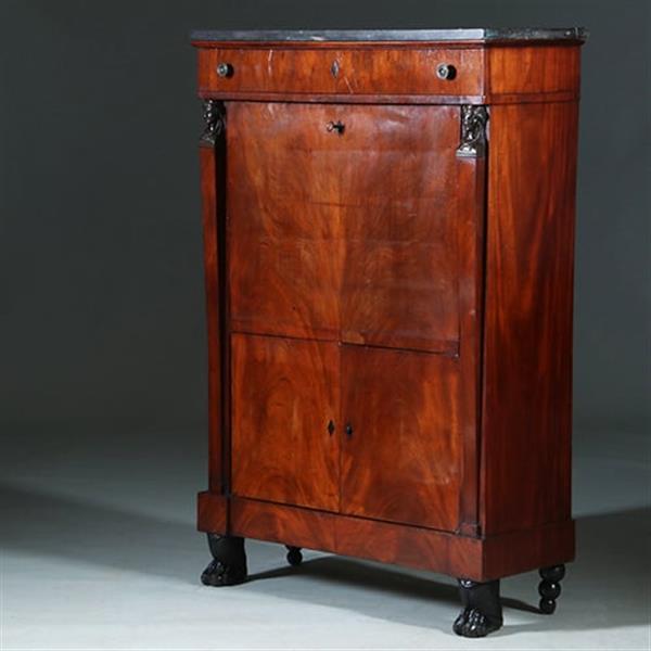 Grote foto empire secretaire abattant of klep secretaire mahonie 1825 no.701116 antiek en kunst overige in antiek gebruiksvoorwerpen