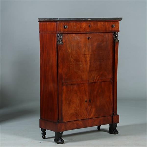 Grote foto empire secretaire abattant of klep secretaire mahonie 1825 no.701116 antiek en kunst overige in antiek gebruiksvoorwerpen