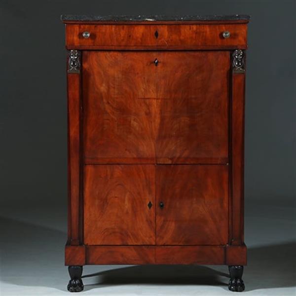 Grote foto empire secretaire abattant of klep secretaire mahonie 1825 no.701116 antiek en kunst overige in antiek gebruiksvoorwerpen