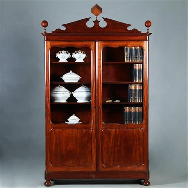 Grote foto boekenkast voor een wiskundige in massief mahonie ca 1840 hollands no.271730 antiek en kunst stoelen en banken