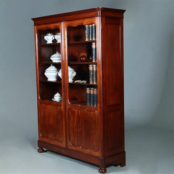Grote foto boekenkast voor een wiskundige in massief mahonie ca 1840 hollands no.271730 antiek en kunst stoelen en banken