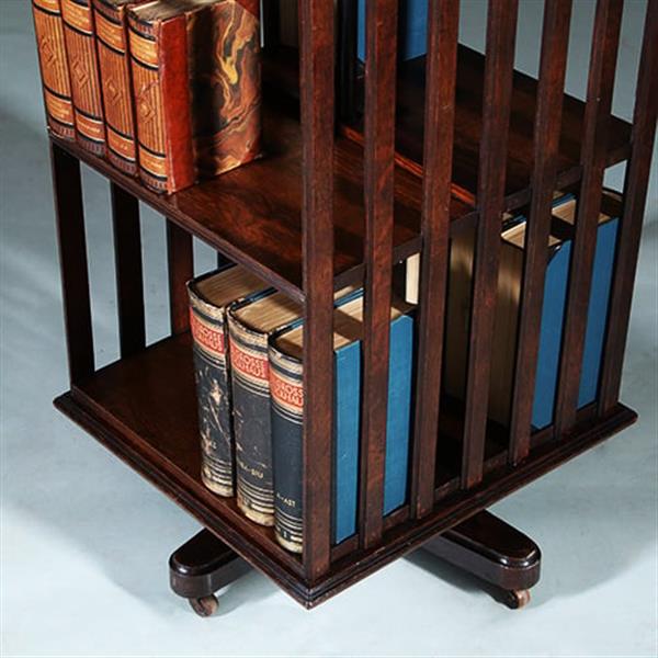 Grote foto boekenmolen of revolving bookcase ca 1900 engeland eikenhout no.271710 antiek en kunst stoelen en banken