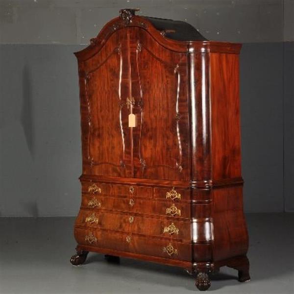 Grote foto antieke kast kabinet transition ca. 1790 met bureautje mahonie no.272710 antiek en kunst overige in antiek gebruiksvoorwerpen