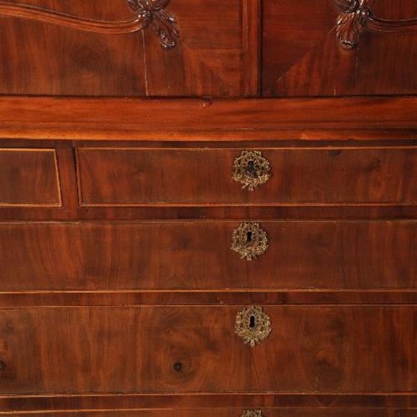 Grote foto antieke kast kabinet transition ca. 1790 met bureautje mahonie no.272710 antiek en kunst overige in antiek gebruiksvoorwerpen