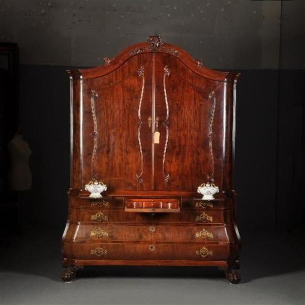 Grote foto antieke kast kabinet transition ca. 1790 met bureautje mahonie no.272710 antiek en kunst overige in antiek gebruiksvoorwerpen