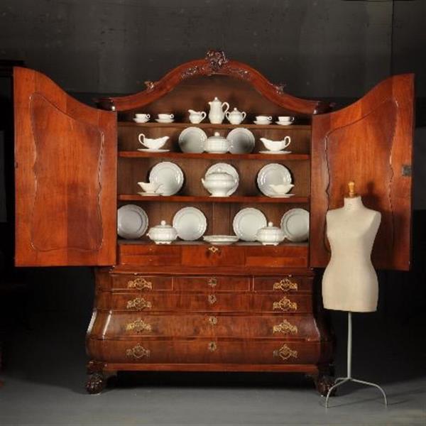 Grote foto antieke kast kabinet transition ca. 1790 met bureautje mahonie no.272710 antiek en kunst overige in antiek gebruiksvoorwerpen