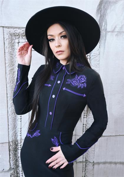 Grote foto katakomb june dress in purple. kleding dames jurken en rokken