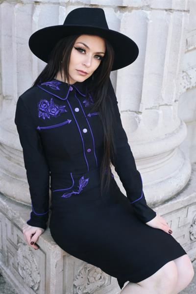 Grote foto katakomb june dress in purple. kleding dames jurken en rokken