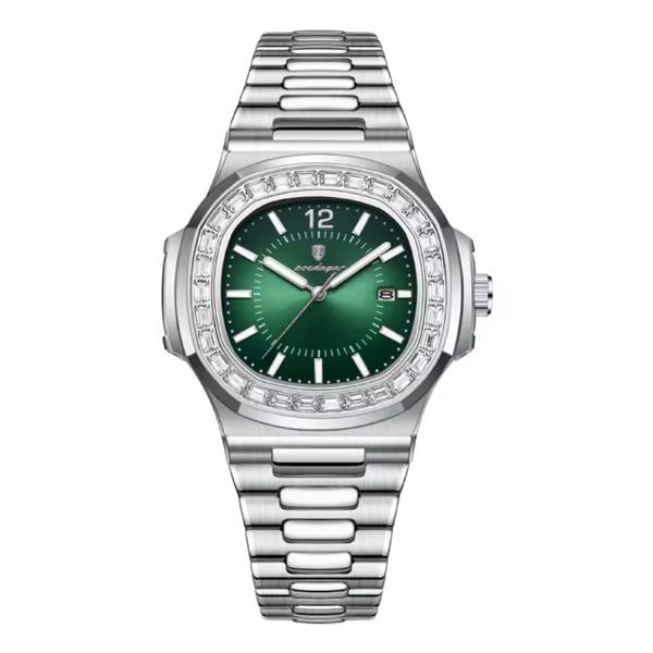 Grote foto luxe vierkant kwarts horloge 3 atm waterdicht lichtgevend herenhorloge roestvrij staal zilver gr kleding dames horloges