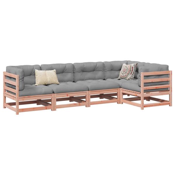 Grote foto vidaxl 5 delige loungeset met kussens massief douglas vurenhout tuin en terras tuinmeubelen
