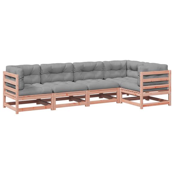 Grote foto vidaxl 5 delige loungeset met kussens massief douglas vurenhout tuin en terras tuinmeubelen