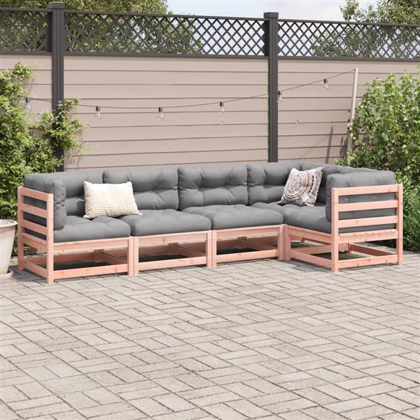 Grote foto vidaxl 5 delige loungeset met kussens massief douglas vurenhout tuin en terras tuinmeubelen