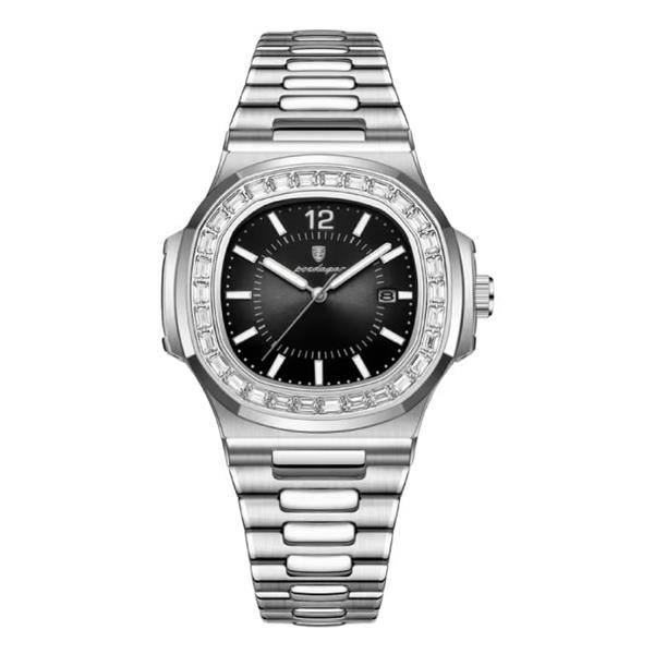 Grote foto luxe vierkant kwarts horloge 3 atm waterdicht lichtgevend herenhorloge roestvrij staal zilver zw kleding dames horloges
