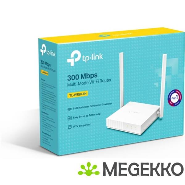 Grote foto tp link tl wr844n draadloze router single band wit computers en software netwerkkaarten routers en switches