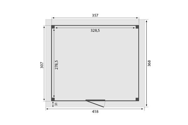 Grote foto overkapping royal serie 5 douglas 360 x 310 cm tuin en terras tuinhuisjes en blokhutten