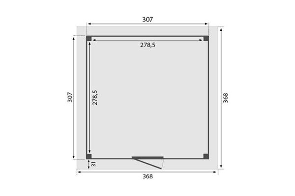 Grote foto overkapping royal serie 5 douglas 310 x 310 cm tuin en terras tuinhuisjes en blokhutten