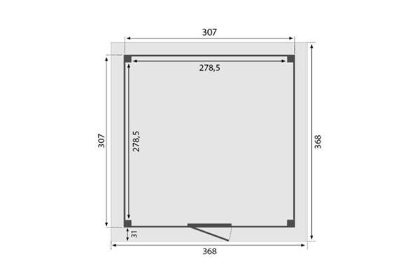 Grote foto overkapping royal serie 4 douglas 310 x 310 cm tuin en terras tuinhuisjes en blokhutten