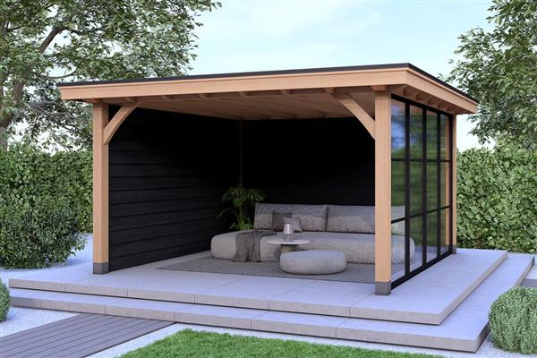 Grote foto overkapping royal serie 3 douglas 360 x 310 cm tuin en terras tuinhuisjes en blokhutten