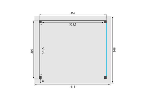 Grote foto overkapping royal serie 3 douglas 360 x 310 cm tuin en terras tuinhuisjes en blokhutten