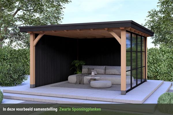 Grote foto overkapping royal serie 3 douglas 360 x 310 cm tuin en terras tuinhuisjes en blokhutten