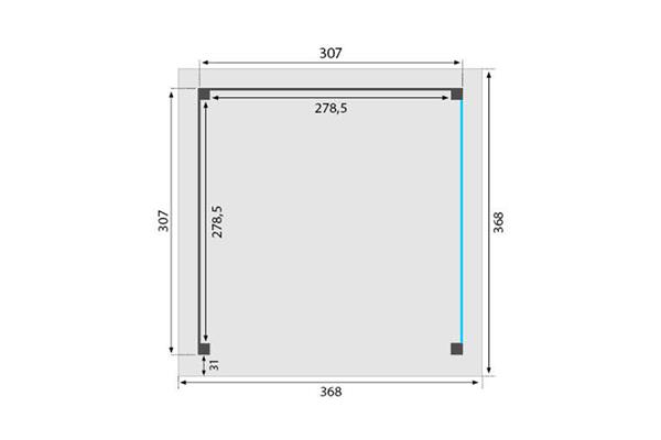 Grote foto overkapping royal serie 3 douglas 310 x 310 cm tuin en terras tuinhuisjes en blokhutten