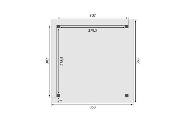 Grote foto overkapping royal serie 2 douglas 310 x 310 cm tuin en terras tuinhuisjes en blokhutten