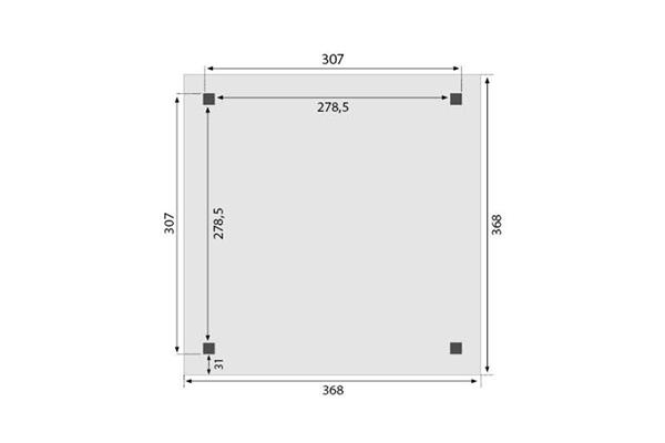 Grote foto overkapping royal serie 1 douglas 310 x 310 cm tuin en terras tuinhuisjes en blokhutten