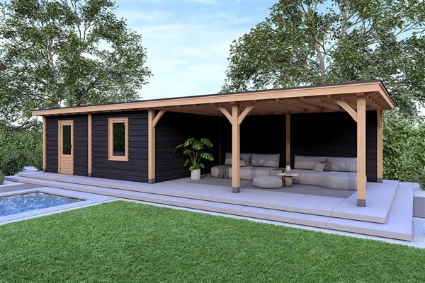 Grote foto overkapping royal serie 5 douglas 1400 x 310 cm tuin en terras tuinhuisjes en blokhutten