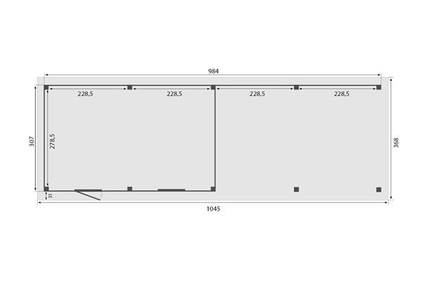 Grote foto overkapping royal serie 5 douglas 1000 x 310 cm tuin en terras tuinhuisjes en blokhutten