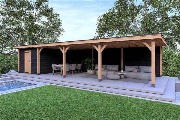 Grote foto overkapping royal serie 4 douglas 1400 x 310 cm tuin en terras tuinhuisjes en blokhutten