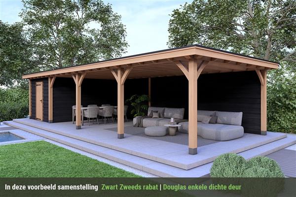 Grote foto overkapping royal serie 4 douglas 1400 x 310 cm tuin en terras tuinhuisjes en blokhutten