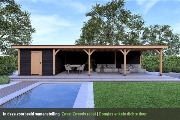 Grote foto overkapping royal serie 4 douglas 1400 x 310 cm tuin en terras tuinhuisjes en blokhutten