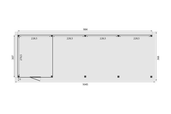 Grote foto overkapping royal serie 4 douglas 1000 x 310 cm tuin en terras tuinhuisjes en blokhutten