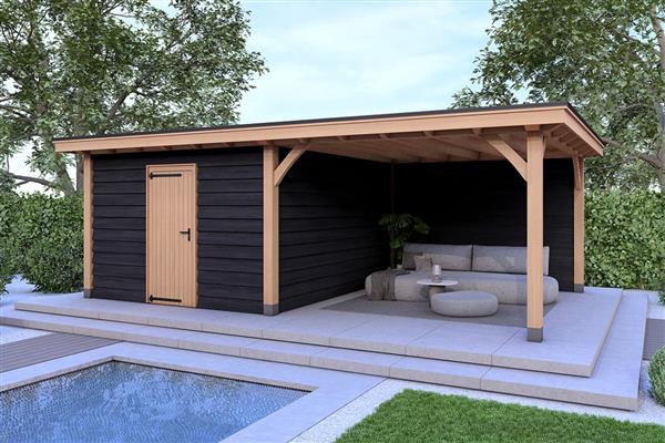 Grote foto overkapping royal serie 4 douglas 700 x 310 cm tuin en terras tuinhuisjes en blokhutten