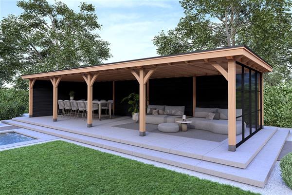 Grote foto overkapping royal serie 3 douglas 1200 x 310 cm tuin en terras tuinhuisjes en blokhutten