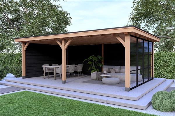 Grote foto overkapping royal serie 3 douglas 800 x 400 cm tuin en terras tuinhuisjes en blokhutten