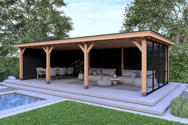 Grote foto overkapping royal serie 3 douglas 750 x 310 cm tuin en terras tuinhuisjes en blokhutten