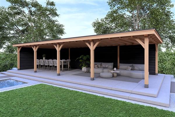 Grote foto overkapping royal serie 2 douglas 1200 x 310 cm tuin en terras tuinhuisjes en blokhutten